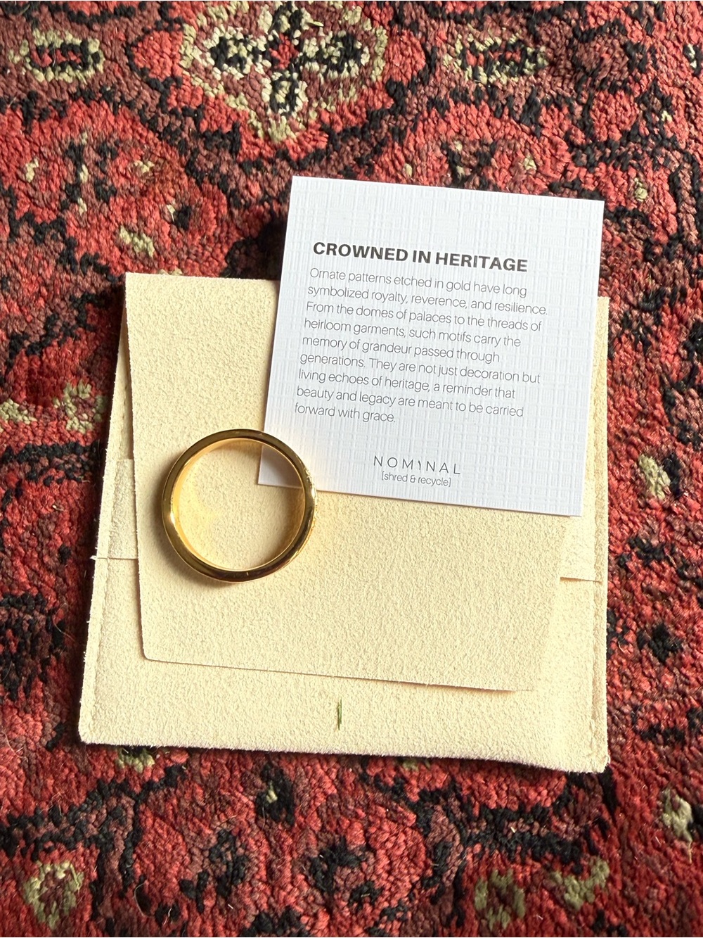 Nominal Vintage Royalty Ring Gold With Velvet Pouch (NWT) - Picture 4 of 11